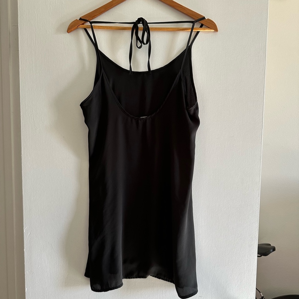 Brandy Melville John Galt Black Sheer Tie Back Slip Mini Dress size Small EUC - Picture 6 of 10